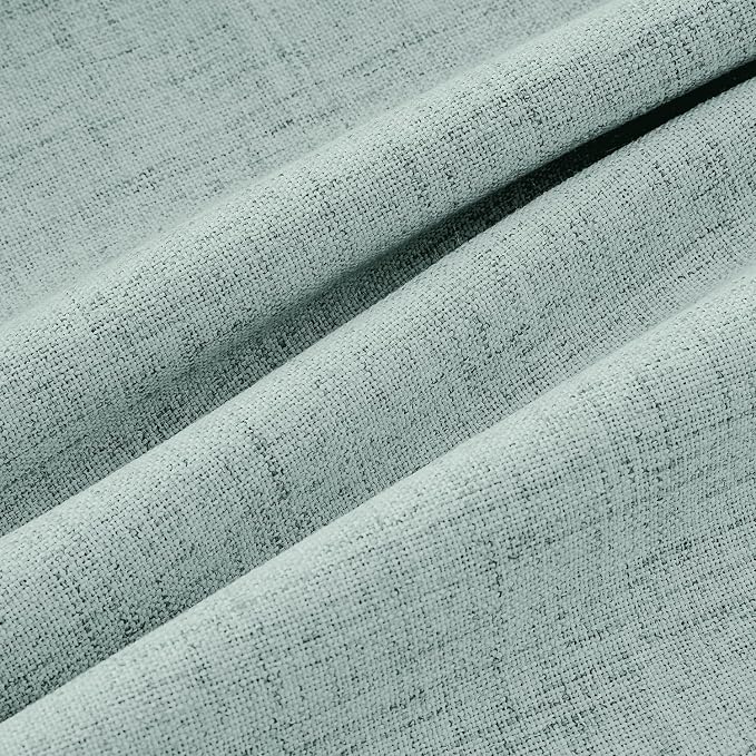 MIULEE 100% Blackout Linen Curtains 42 x 90 Inch Seafoam Green 2 Panels | - Image 9