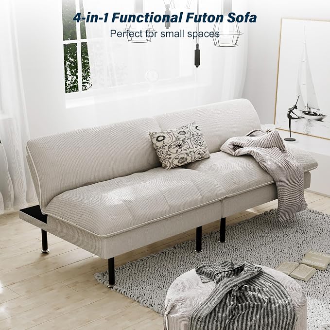 Ribilake 3 Sets 70" Futon Sofa Bed, 4 in 1 Multi-Function Couch Sleeper - Image 8