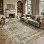 6x9 Area Rugs - Washable Vintage Retro Living Room Rug, Soft Ultra Thin Non by Yarooge