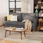 70" Modern Loveseat Sofa with USB Type-C Ports, Linen Fabric 2-Seater Deep Seat - Image 7