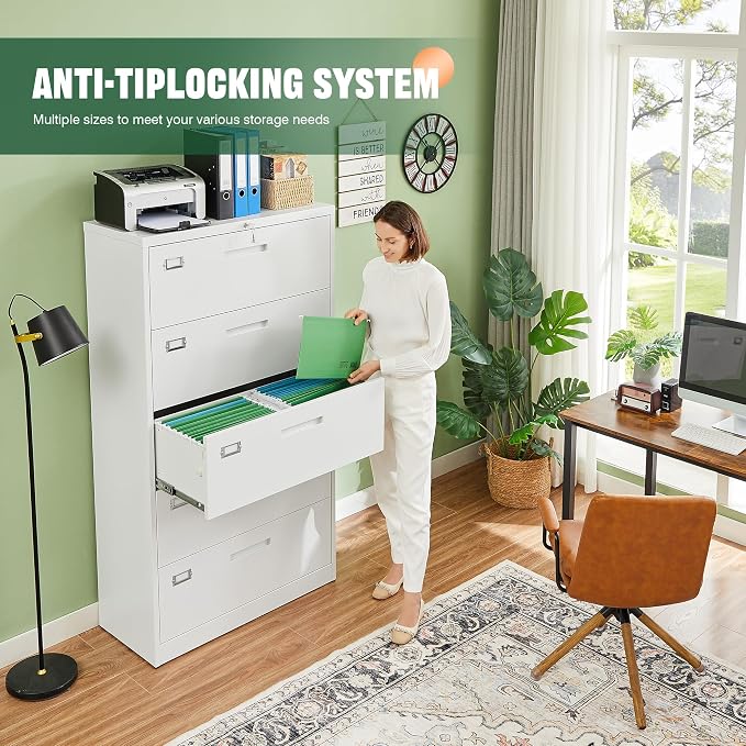 Letaya Lateral 5 Drawer File Cabinet - Image 4