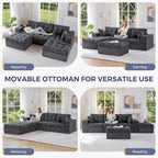MAXYOYO 104" U Shaped Modular Sectional Sofa - Image 4