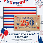 2 Pcs Patriotic Door Mat, America 250th Anniversary Layered Welcome Mat - Image 2