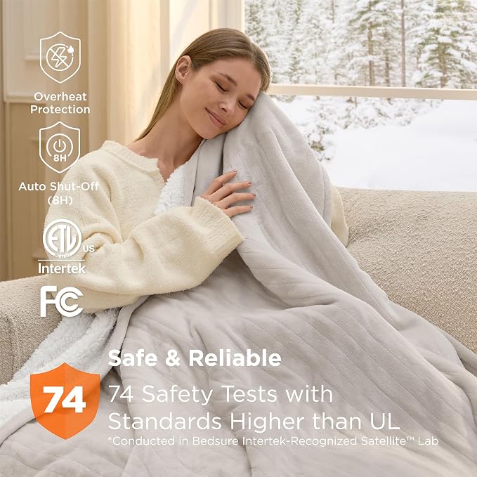 Bedsure Heated Blanket Twin Size, Soft Electric Blanket - Image 6