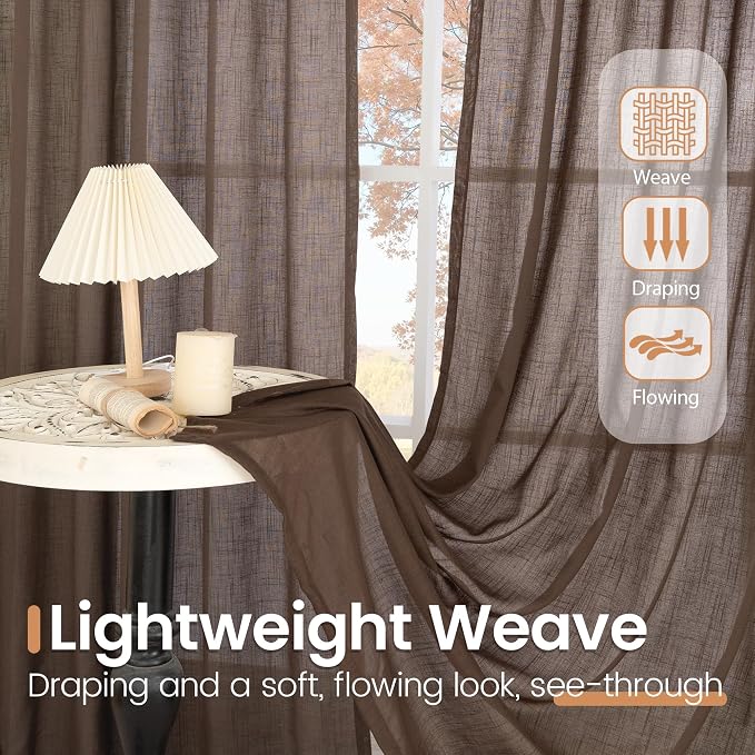 BGment Linen Curtains 54 Inch Length - Image 4