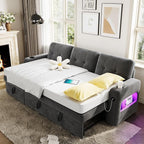 GarveeHome 84 Inch Sleeper Sofa Bed, L-Shaped Sofa, Convertible Pull Out Couch - Image 6