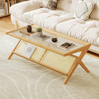 Bamworld Rattan Coffee Table Mid-Century Modern Coffee Table BambooTable by Bamworld