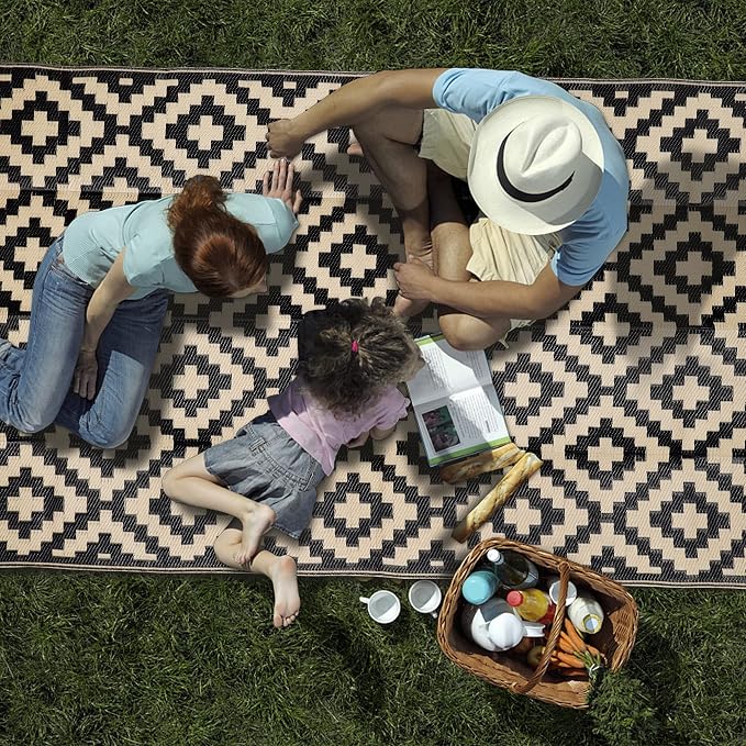 SAND MINE Waterproof Outdoor Rug 5x8 ft, Plastic Reversible Rug, Modern Area Rug - Image 6