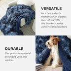 Bedsure GentleSoft Fluffy Tie Dye Navy Blue King Size Blanket - Image 4