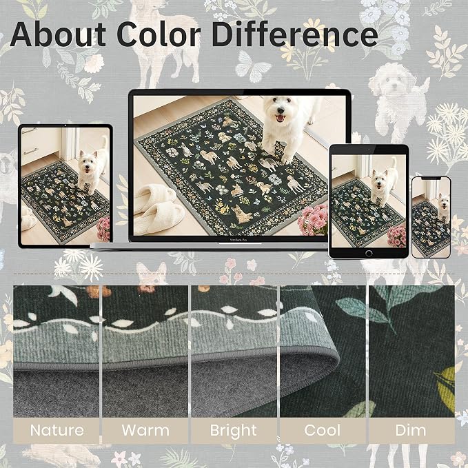 Soalmost 2x3 Dog Rugs for Entryway, Washable Door Mat Animal Soft Rug Black | - Image 9
