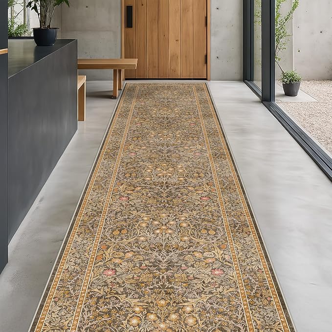 3x12 Extra Long Runner Rugs for Hallways, Vintage Washable Kitchen Floor Mats by HazoHaus