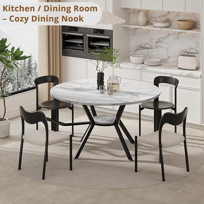 42" Round Dining Table for 2-4, Modern Kitchen Table - Image 6