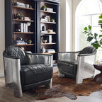 Art Leon Genuine Leather Accent Chairs - Image 2