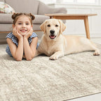 Soalmost Washable Area Rug 8x10 Large Soft Beige Rugs - Image 9
