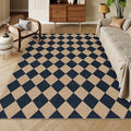 Lahome Checkered Easy Jute Outdoor Patio Rug, 6x9 Living Room Rugs Washable | by Lahome