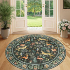 DUKINO 5ft Round Rug, Washable Animal Non Slip Circle Area Rug, Non-Shedding - Image 8
