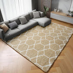 6x9 Area Rugs for Living Room Bedroom, Fluffy Beige and White Geometric Rug | - Image 7