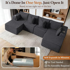 138" Cloud Sectional Couch, Comfort U Shaped Sofa - Image 3