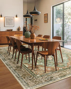 RELEANY Washable Area Rug, Brick/Brown/Green | Non-Slip, Water Repellent - Image 4