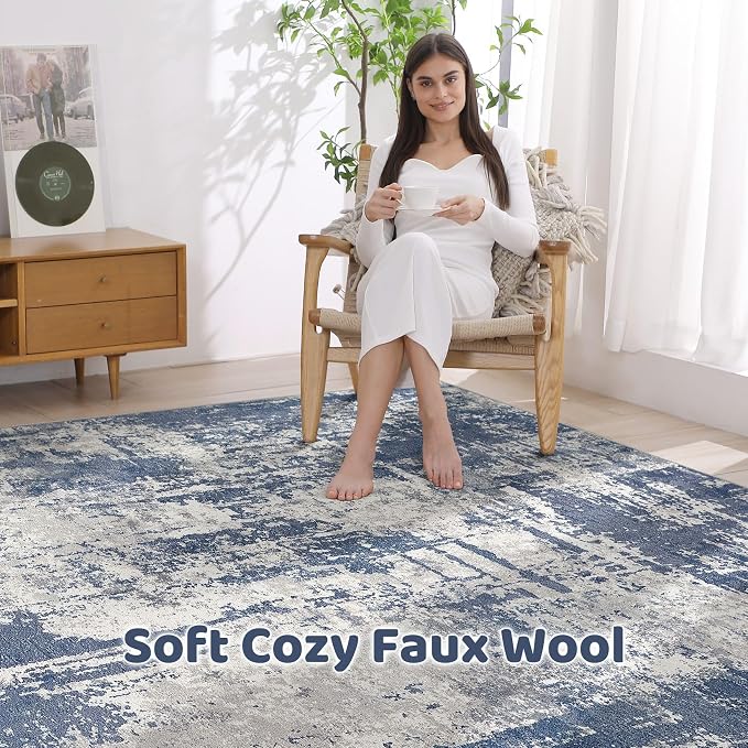 LOONGRUG 9x12 Area Rug Washable Large Neutral Modern Living Room Rugs | - Image 3