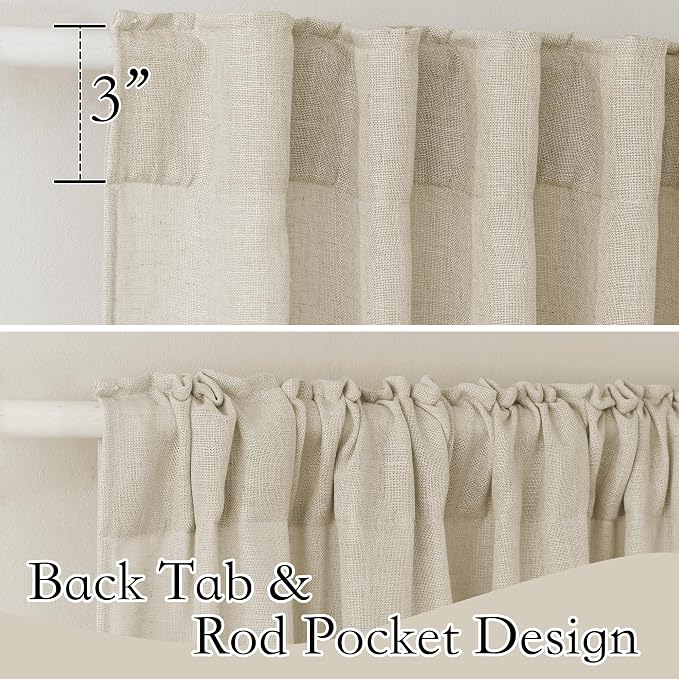RYB HOME Linen Curtains Semi Sheers - Image 2