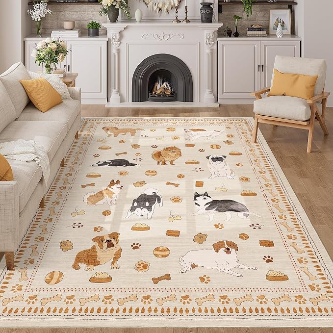DUKINO 6x9 Washable Dog Area Rug by DUKINO