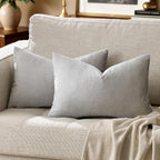 GIGIZAZA Silver Grey Velvet Throw Pillow Covers 12x20 Pack of 2 | Decorative - Image 6
