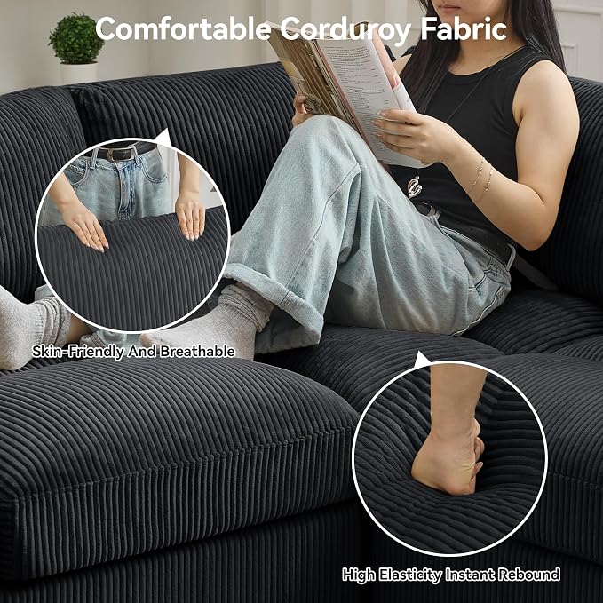 114'' U-Shaped Sectional Couch - Image 4