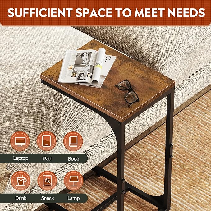 WLIVE C Shaped End Table, Small Couch Side Tables - Image 5