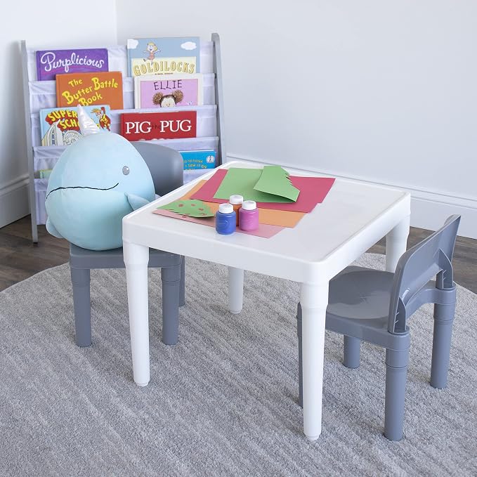 Humble Crew Kids Plastic Table and Chair Set, Toddler Activity Table - Image 2