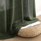 MIULEE Olive Green Linen Curtains 120 Inches Long - Image 7