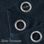 NICETOWN Faux Linen Navy Blue Blackout Curtains 84 inches Long - Image 2