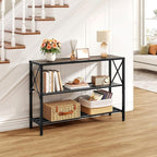 Hoctieon Industrial Console Table, 3 Tier Entryway Table, Hallway Table - Image 3