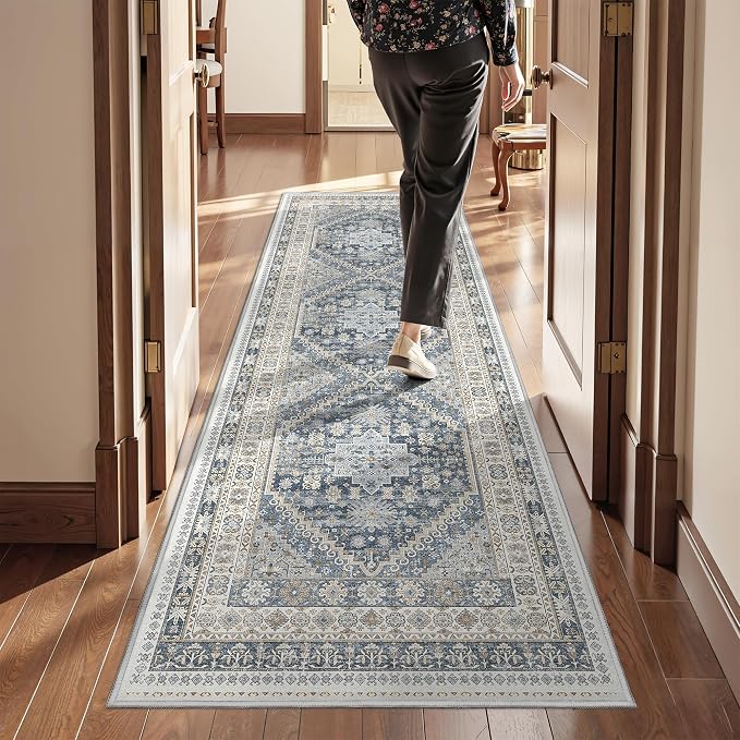 Kitchen Runner Rug Non Slip Washable Rugs 2.5x8, Carpet Runner by Restydon