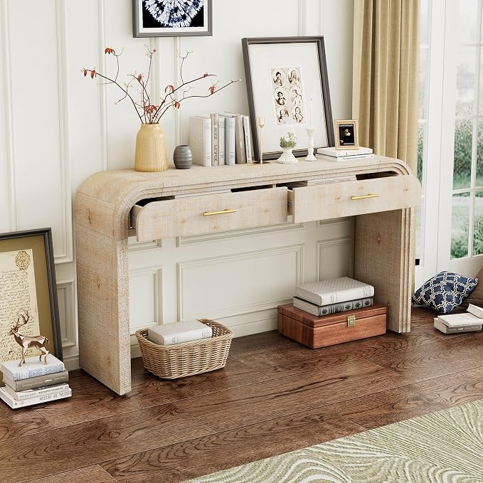 59'' Retro Console Table Farmhouse Sofa Table Entryway Table - Image 3