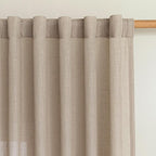 MYSKY HOME 108 Inches Long Taupe Sheer Curtains - Image 3