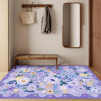 DUKINO 4x6 Area Rug, Floral Washable Rug Non Slip Office Chair Mat, Stain - Image 7