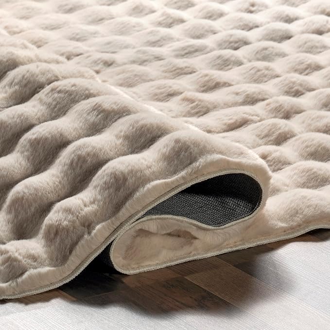 nuLOOM Jeni Beige Checkered Washable Area Rug - Image 6