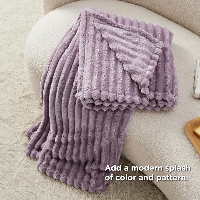 Bedsure Soft Twin XL Blanket for Bed Dorm Light Purple 66"x90" | Birthday Gifts - Image 6