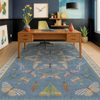6x9 Blue Floral Rug for Dining Room Table - Image 6