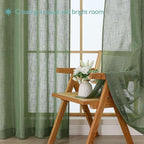 Chyhomenyc Sage Green Semi Sheer Curtains 36 Inch Length, Light Filtering Faux - Image 7