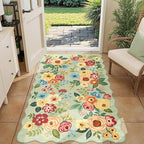 DUKINO 3x5 Area Rugs, Non Slip Floral Washable Rug by DUKINO