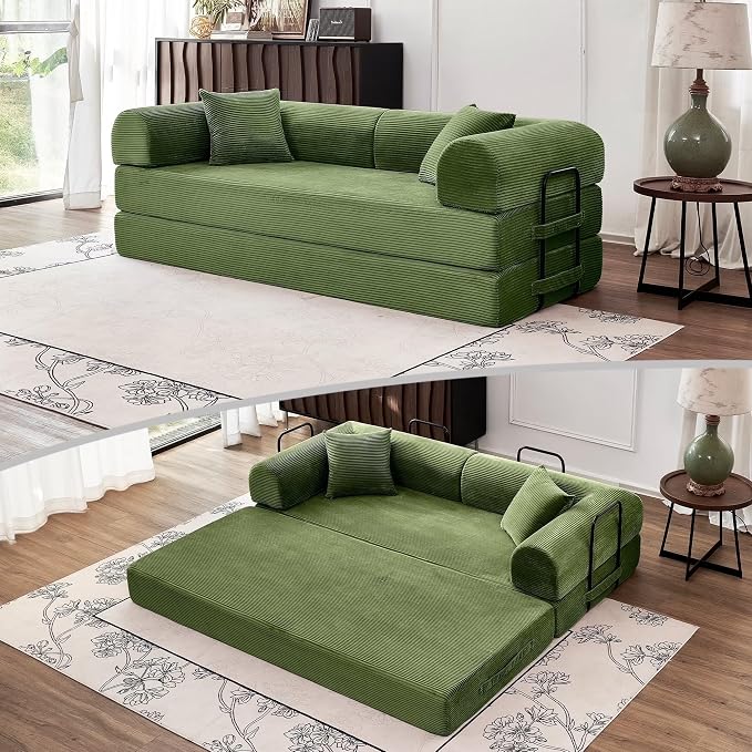 79'' Sleeper Sofa Bed, Convertible Folding Couch by ZQRhome