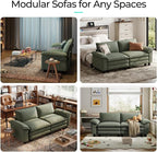 LINSY HOME 90" Modular Cloud Love Seat Sofa, Corduroy Soft Sectional Couch - Image 7