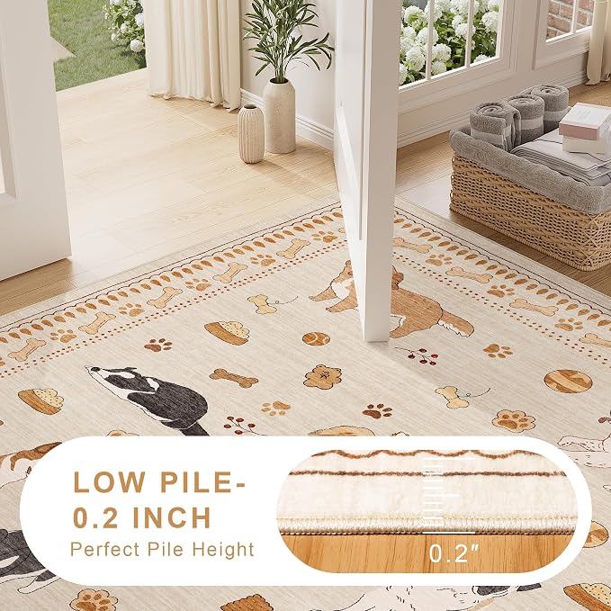 DUKINO 2x6 Kitchen Runner Rug, Washable Soft Non Slip Dog Rug, Low Pile - Image 8
