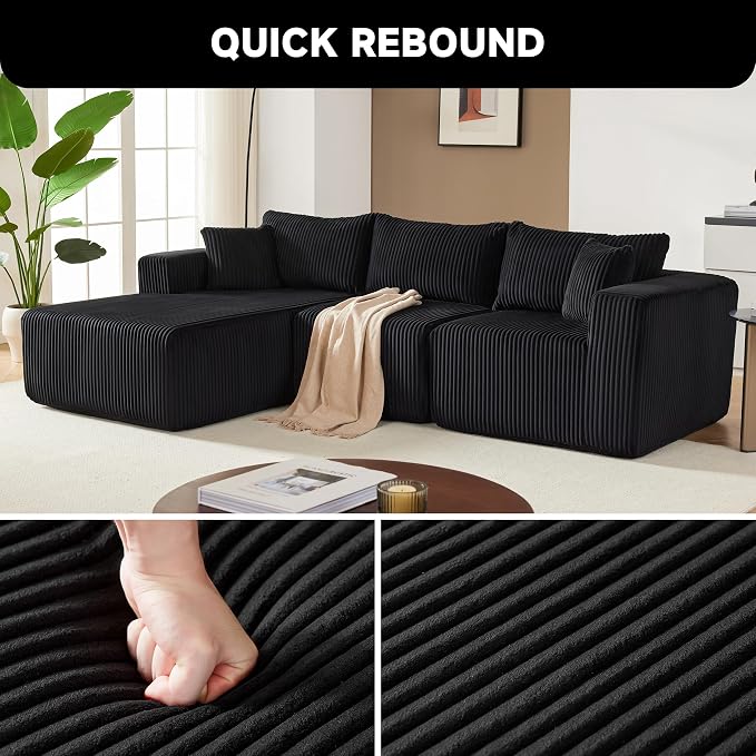 Weture 97" Modular Sectional Sofa, L-Shaped Boneless Couch - Image 4