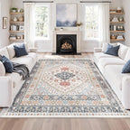 Pink Rugs for Bedroom-7x9 Area Rugs for Living Room, Dining Room, Low Pile by Zesthome