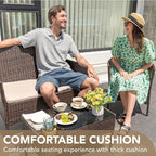 Devoko 4 Pieces Outdoor Patio Furniture Set, PE Rattan Wicker Chairs Balcony - Image 3