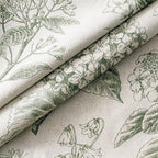 Set of 2 Decorative Floral Pillow Covers 20x20 Inch Dark Green | Neutral - Image 2