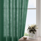 Dark Green Linen Curtains 72 Inch Length - Image 4